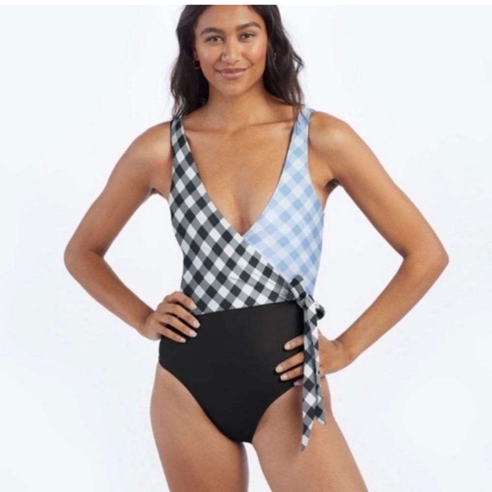 Summersalt Blue and Black Checkered Swimsuit size 4